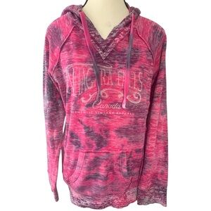 MV Sport Pink and Purple Burnout Tie-Dye Hoodie